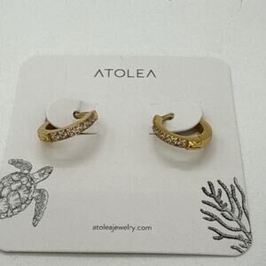 Atolea Tiny Gold Hoop Earrings 13mm 18k Gold Plated